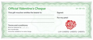 free valentines gift cheques money saving expert
