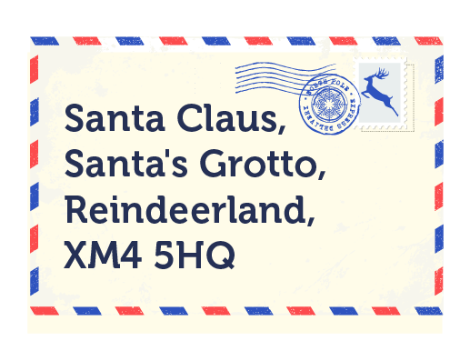 Santa Claus, Santa's Grotto, Reindeerland, XM4 5HQ - image links to full info from MoneySavingExpert on the free Royal Mail letter from Santa