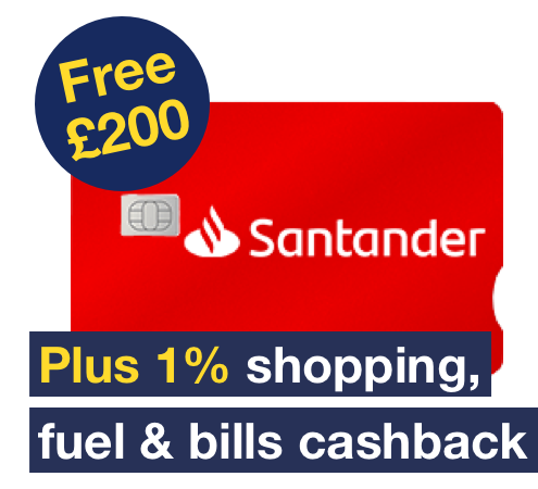 Read more about Santander's free £200 bank bribe plus 1% shopping, fuel and bills cashback in our Best bank accounts guide.